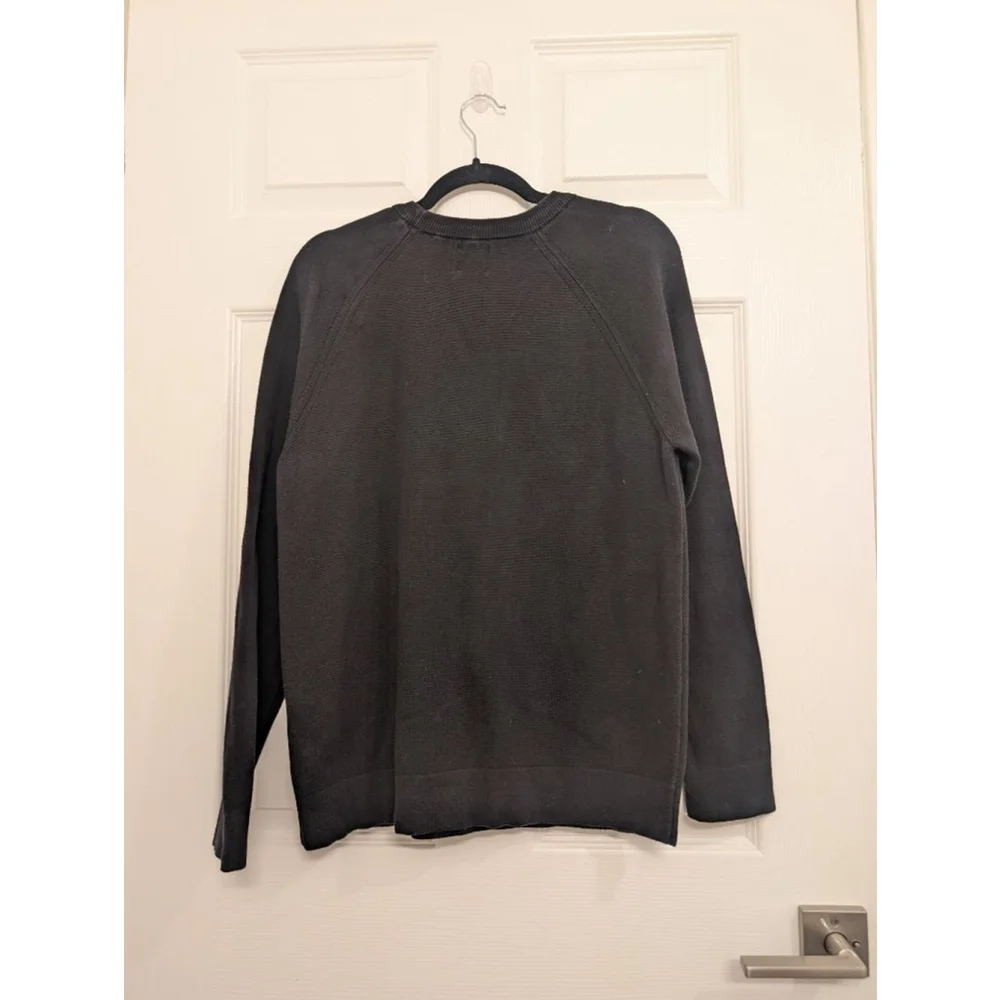 Men's ZARA Black Crewneck Knit Sweater M Dark Academia Preppy Old Money